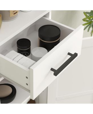 Compact Bathroom Cabinet with Doors and Drawers for Clutter-Free Bathroom Storage