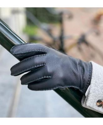 Men`s Premium Deer Skin Touchscreen Gloves "CHARLES Touch" Wool Lining