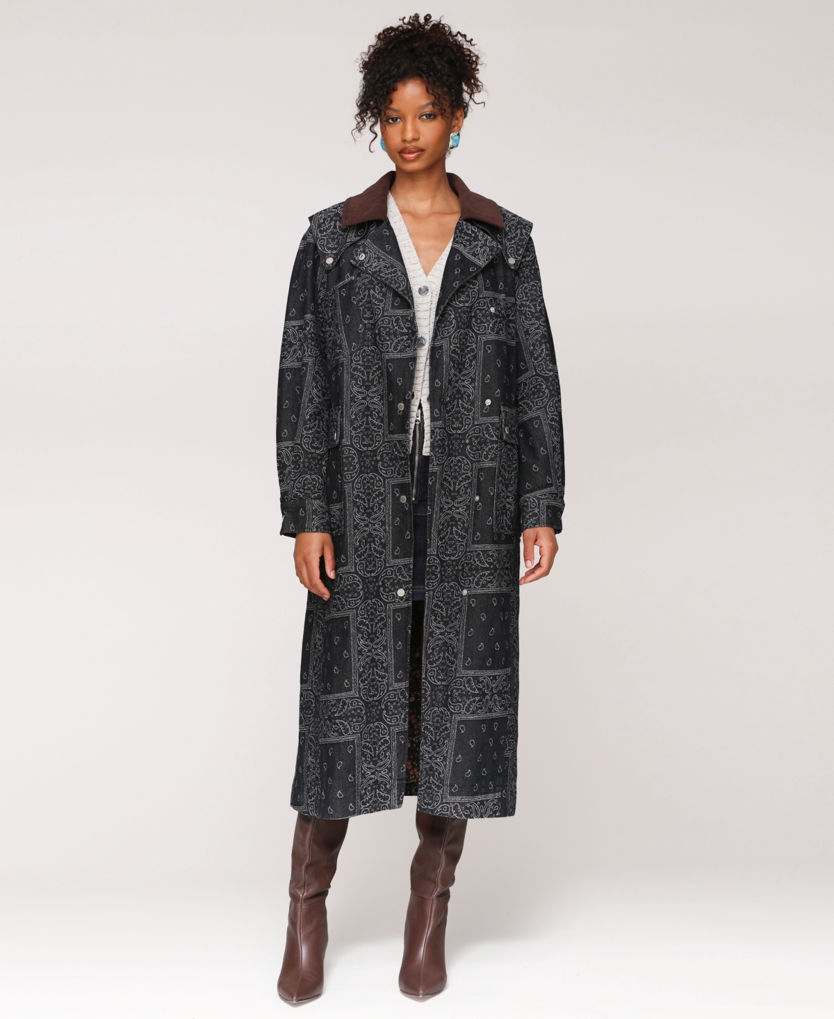 Avec Les Filles Women's Asymmetrical Utility Trench Coat In Black