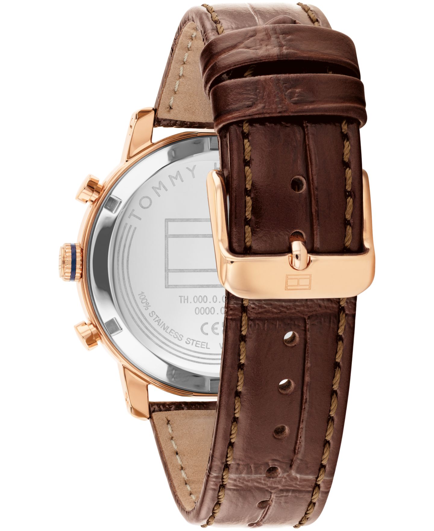Мужские часы Tommy Hilfiger Multifunction Dark Brown Leather Strap Watch, 42mm — фото 3