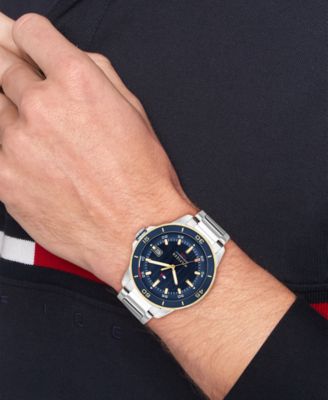 Men's Quartz Silver Tone Stainless Steel Bracelet Watch, 43mm