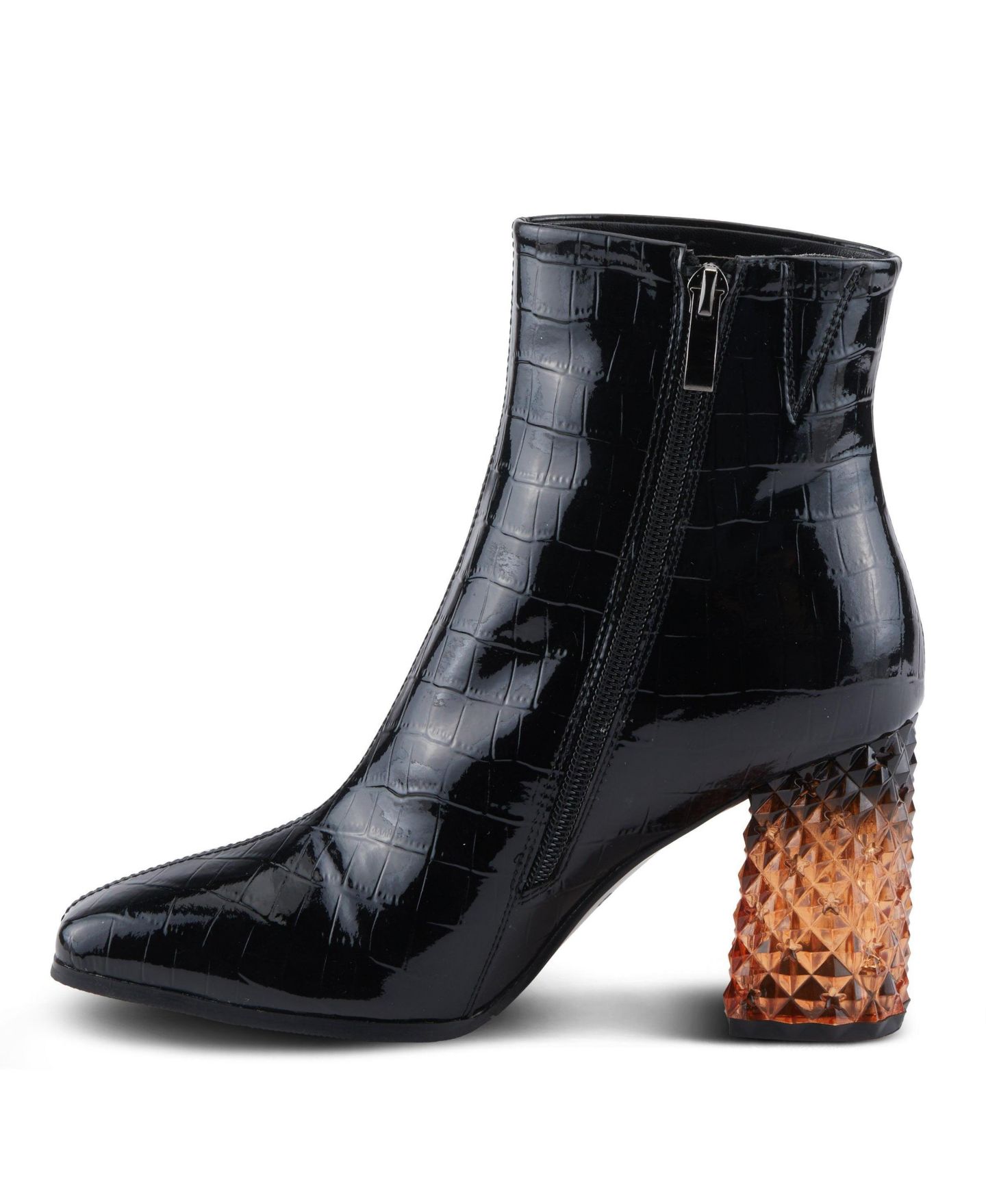 Женские ботинки Azura Longoria Booties with Durable Side Zipper, цвет: Чёрный лаковый — фото 2