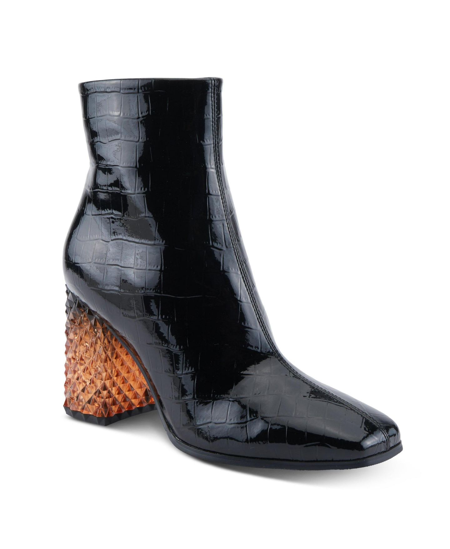 Женские ботинки Azura Longoria Booties with Durable Side Zipper, цвет: Чёрный лаковый — фото 1