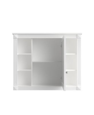 Wall-Mount Storage Cabinet with Mirror and 6 Open Shelves for Bathroom