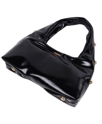 Studded Shoulder Bag in Crackled Finish