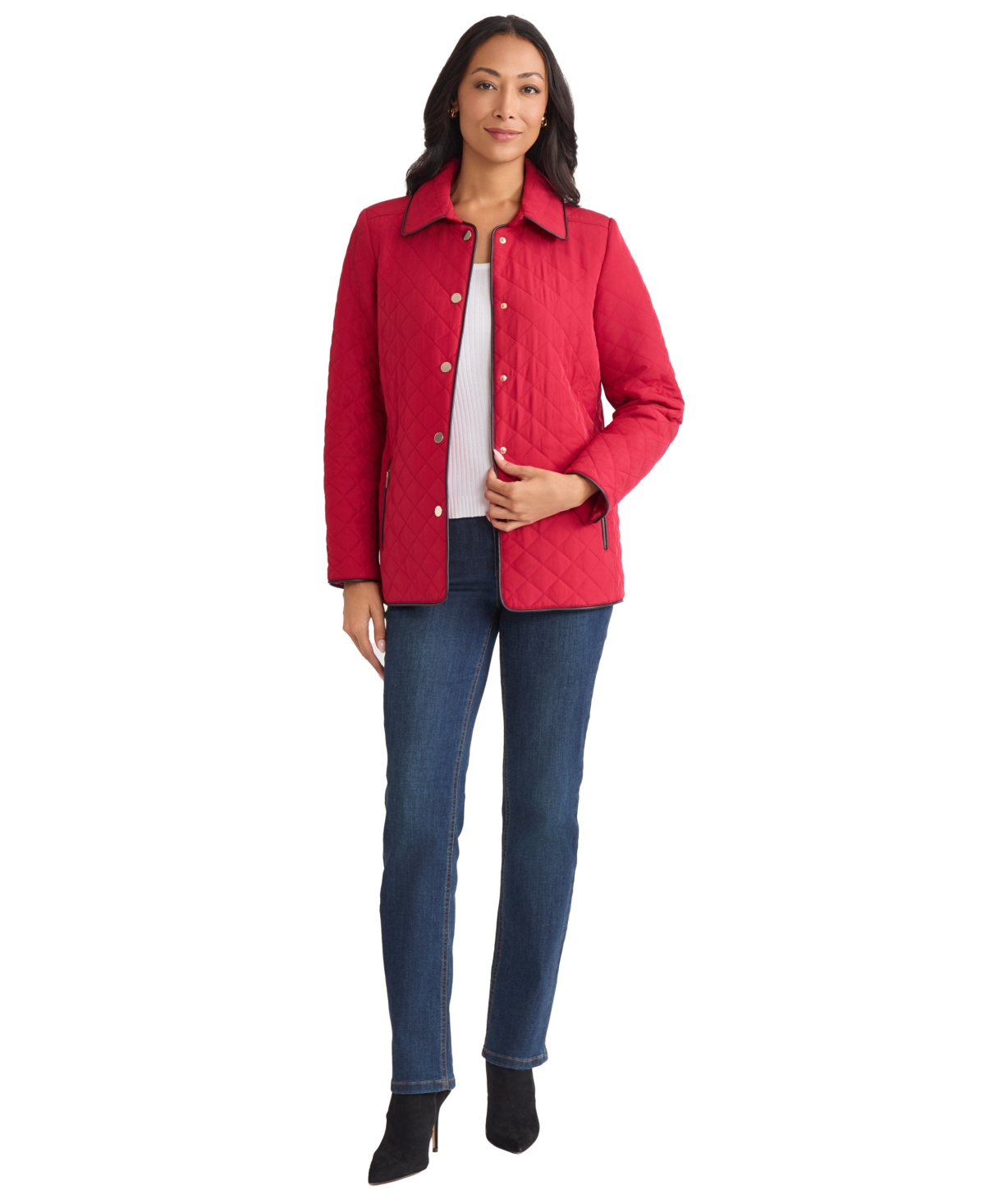 Jones New York Women's Quilted Jacket In Red