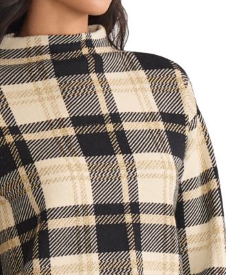 Petite Plaid Long Sleeve Sweater
