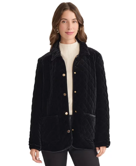 Petite Long Sleeve Quilted Jacket - Jones Black