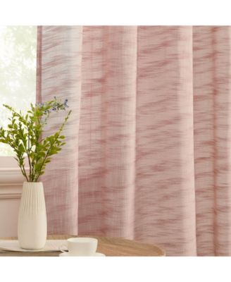 Madison Faux Linen Textured Semi Sheer Privacy Sun Light Filtering Transparent Window Grommet Long Thick Curtains Panels, Set of 2