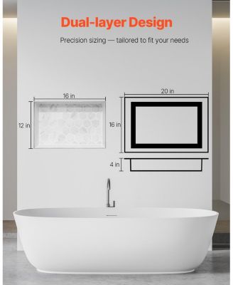 Bathroom Recessed Divider Shelf for Shower Wall Storage and Essentials