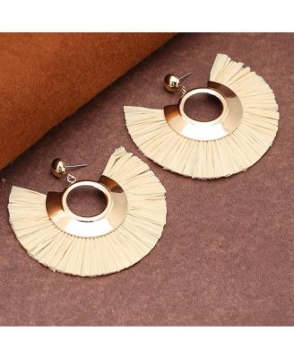 Women's White  Tassel Drop Earrings