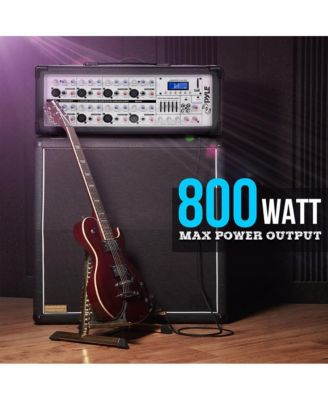 8-Channel Bluetooth Stage Powered Mixer - Pro Audio Sound Mixer, MP3/USB/SD Readers, Aux(3.5mm) Input, Digital LCD Display (800 Watt)