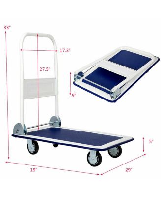 330lbs Platform Cart Dolly Foldable Push Hand Iron