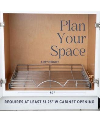 Pull Out Cabinet Organizer with Chrome Finish 30 x 21 In