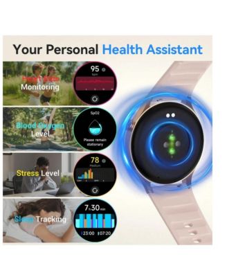 Smart Watch For Women,1.3" AMOLED Touchscreen Fitness Tracker, Make/Answer Calls, Heart Rate SpO2 Monitor, IP68 Waterproof