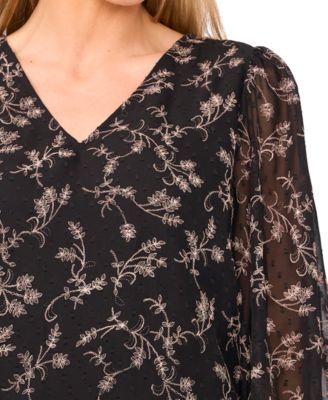 Women's Long Sleeve V-Neck Blouse