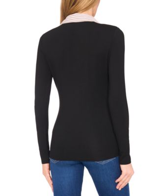 Women's Long Sleeve Pull on Polo Top