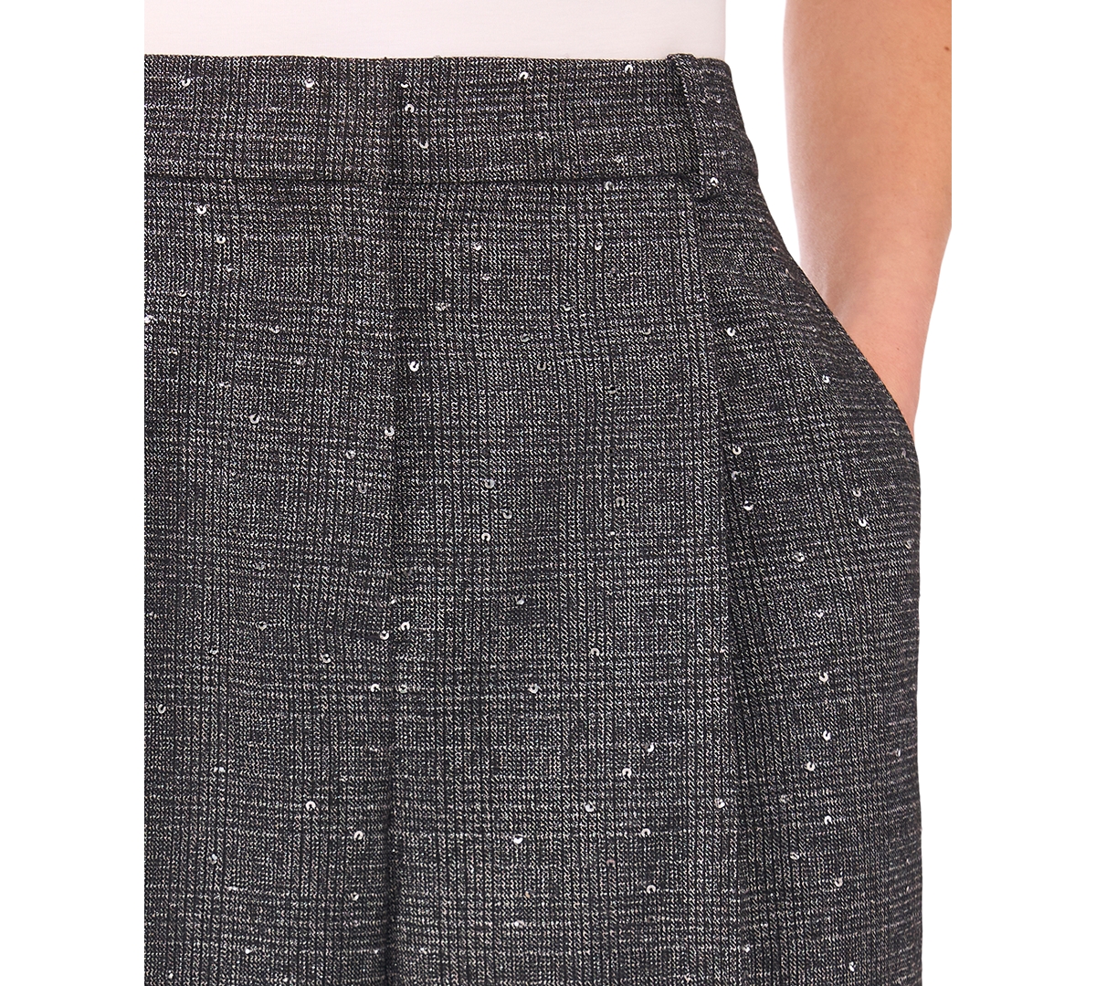 Cece Women's Mid Rise Wide Leg Trousers In Black