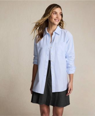 Women's Oversized Oxford Button Front Shirt