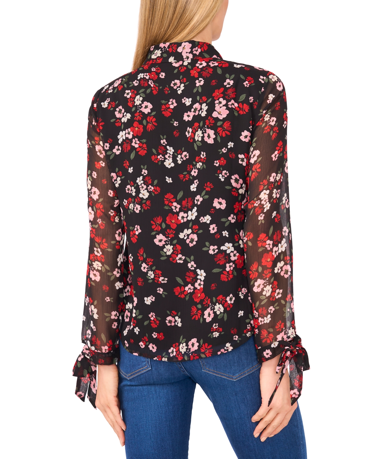CeCe Women's Long Sleeve Button Down Blouse