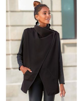 Women's Leather Sleeve Jacket