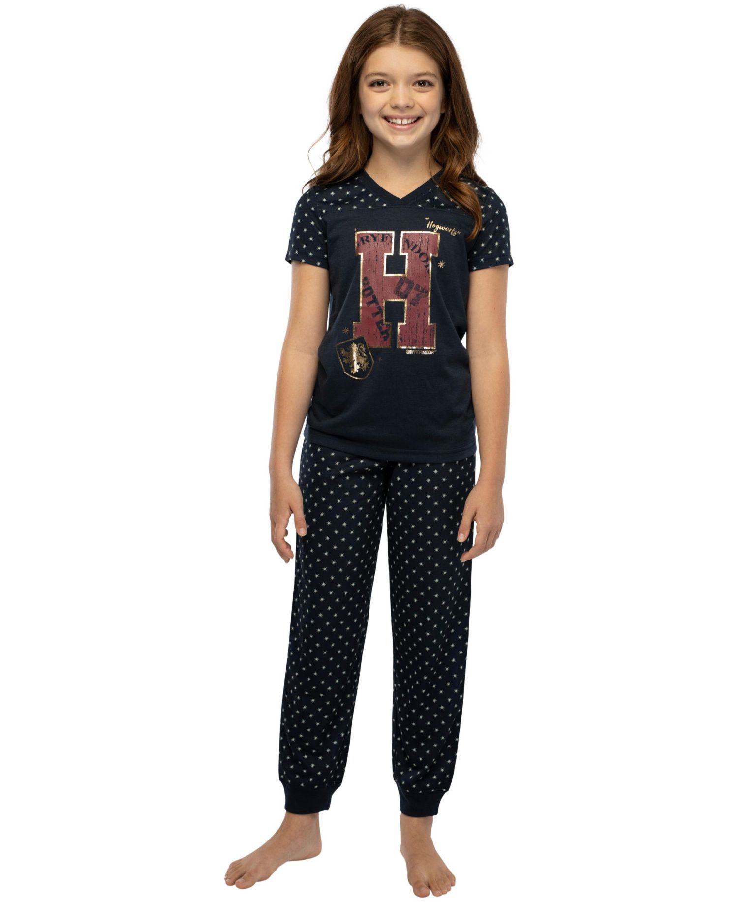 Girls' H Is For Harry Gryffindor 2PC Kids Short-Sleeve Shirt Pajama Pant Set