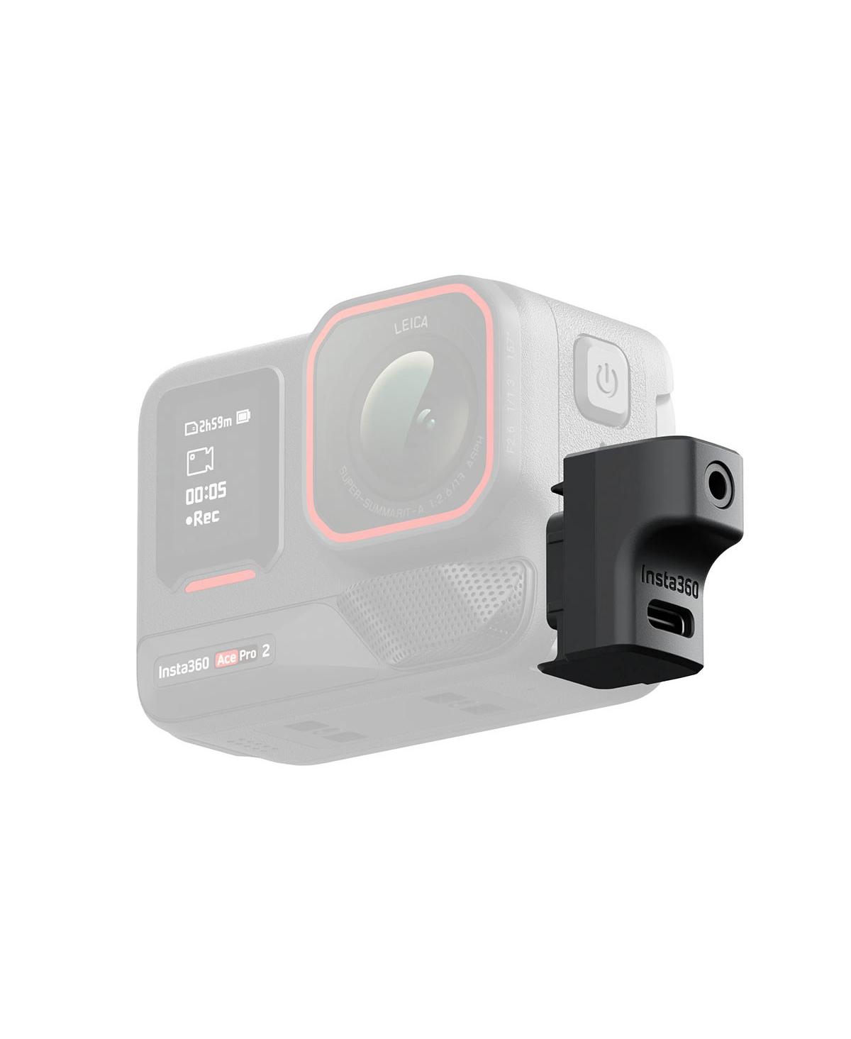 Insta360 Microphone Adapter for Ace and Ace Pro/Pro 2 Action Cameras, Black - Black