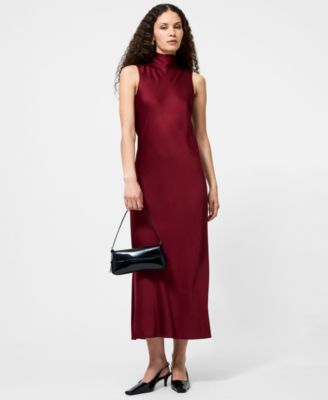 Women's Ennis Satin Sleeveless Bow Midi Dress