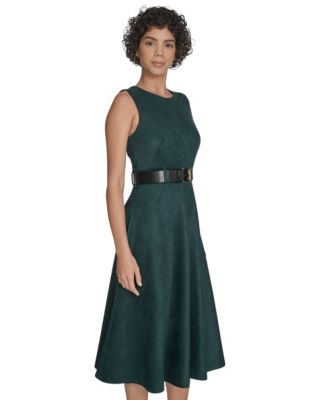 Women's Belted Midi Dress