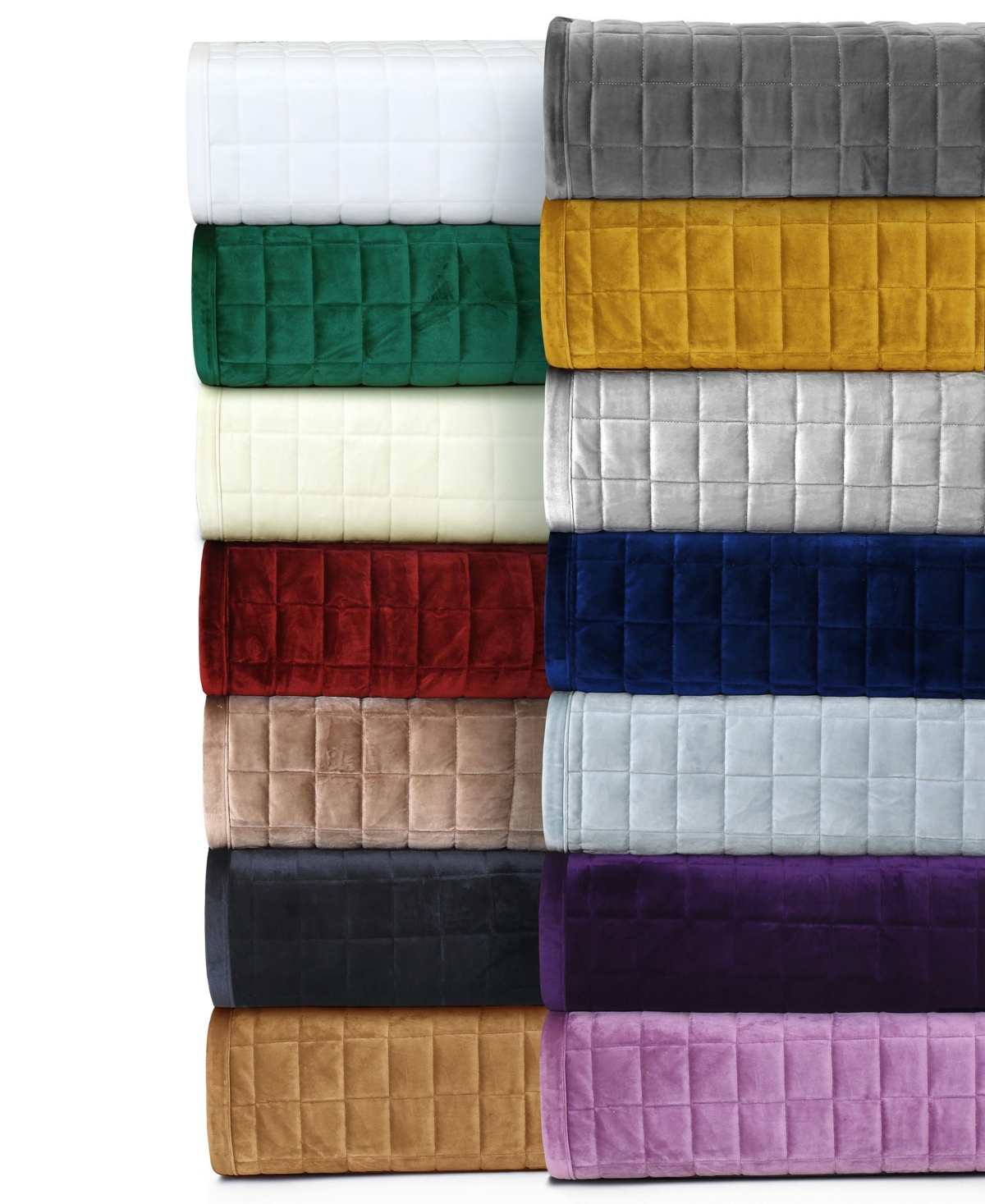Tribeca Living Florence Velvet Solid Oversized Quilt Set, King In Gold