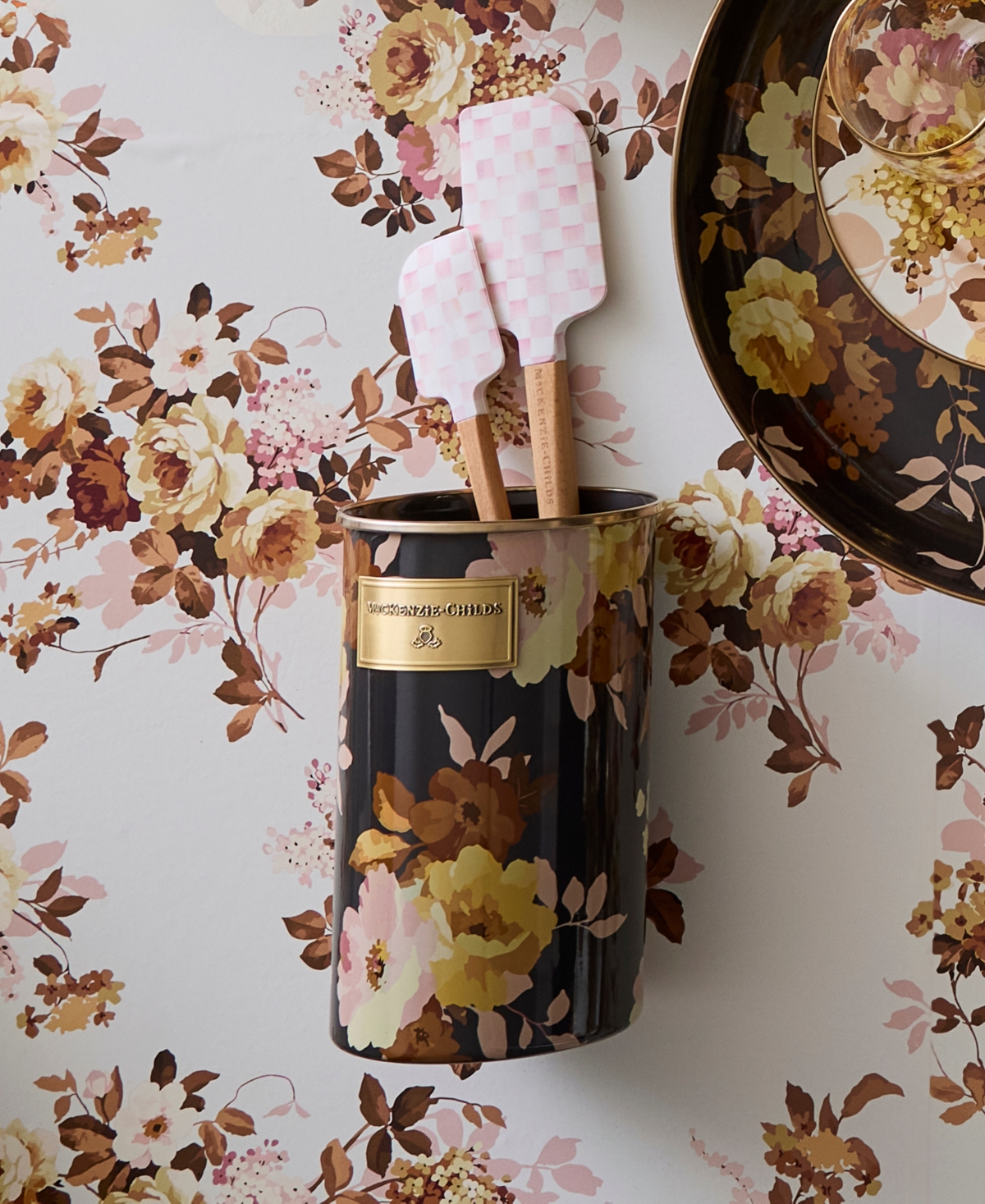 MacKenzie-Childs Wild Rose Utensil Holder
