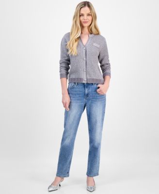 Petite Metallic Shine Cardigan, Macy's Exclusive 