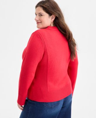 Trendy Plus Size High-Neck Sweater