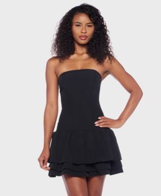 Alex & Sophia - Juniors' Strapless Layered-Hem Fit & Flare Dress