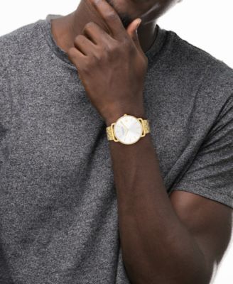 Men's Elliot Gold Tone Stainless Steel Bracelet Watch, 43mm