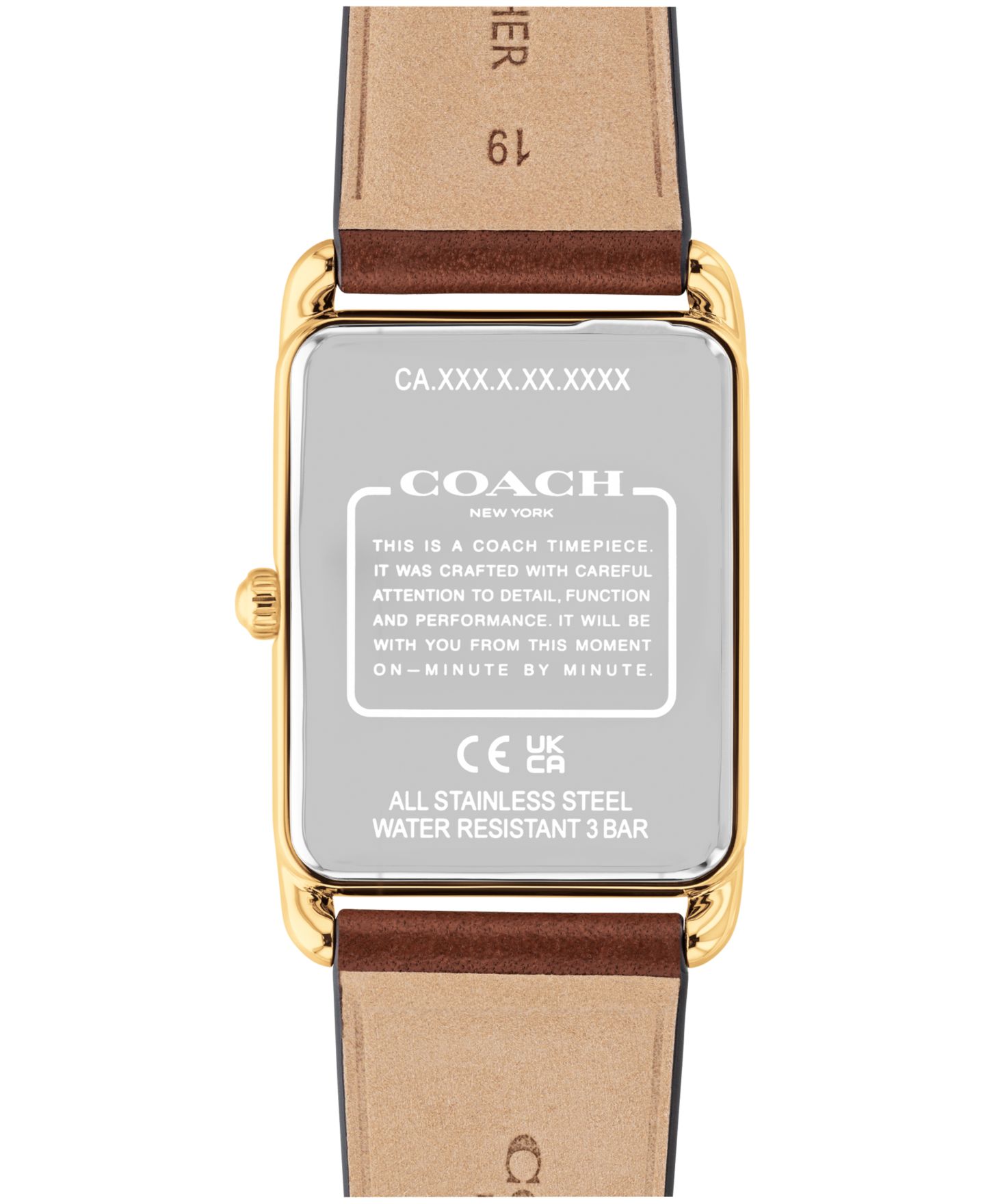 Мужские часы COACH Elliot Saddle Leather Strap Watch, 32 x 36mm — фото 2
