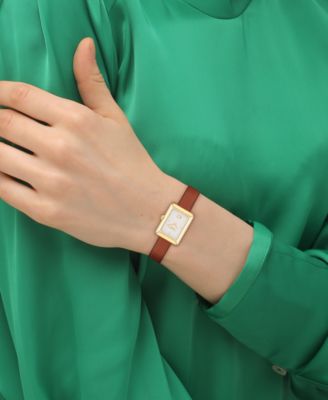 Women's Mara Saddle Leather Strap Watch, 19 x 26mm