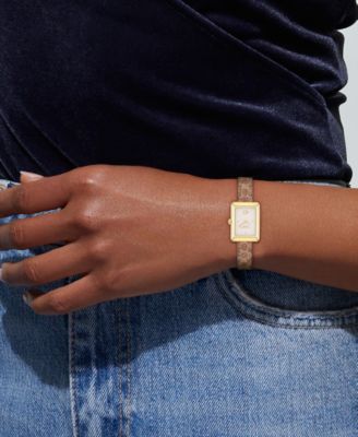 Women's Mara Brown Leather Strap Watch, 19 x 26mm