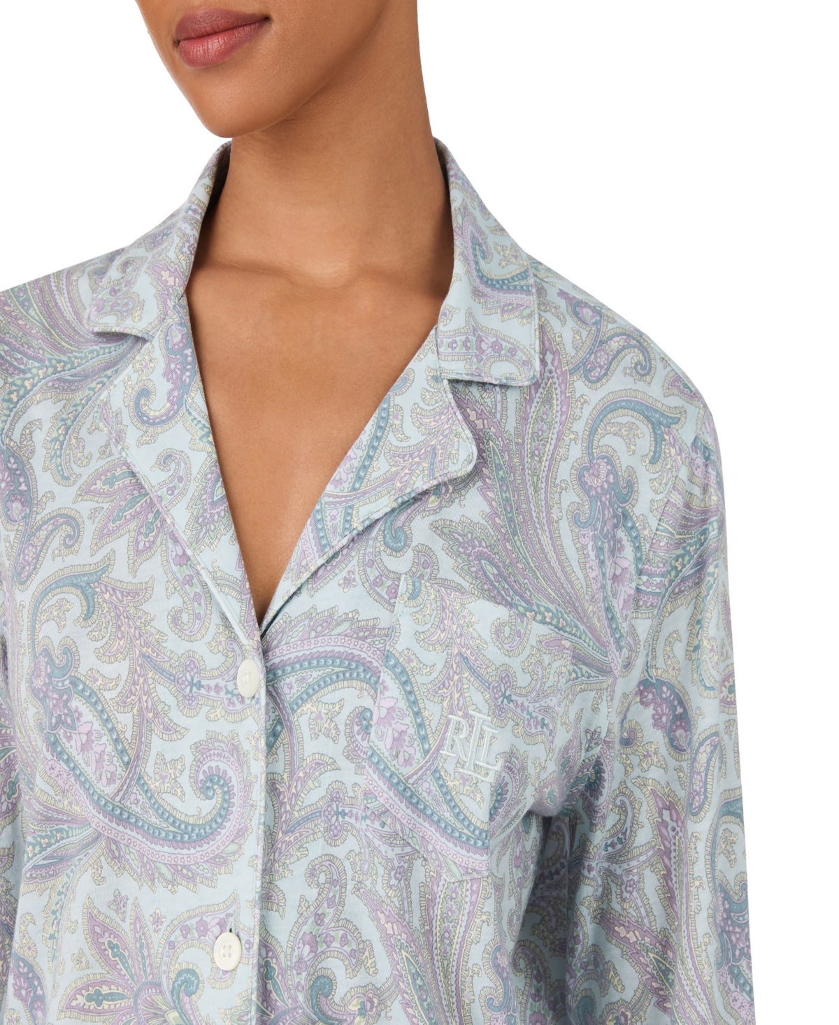 Lauren Ralph Women's 2-Piece Paisley Print Pajama Set