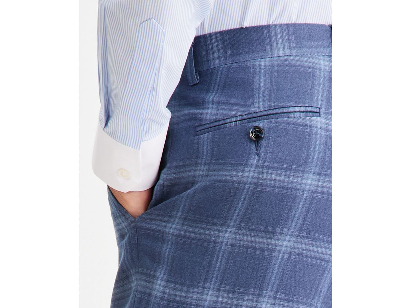 Мужские брюки Tayion Collection Classic-Fit Navy Windowpane Suit Separates, цвет: Тёмно-синий — фото 3