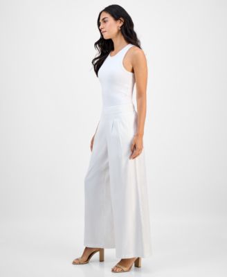 Petite High Rise Wide-Leg Pants, Macy's Exclusive 