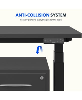 E7-COMMERCIAL Electric Adjustable Standing Desk, Rectangular Chipboard, Black