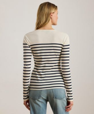 Women's Striped Cotton Long-Sleeve Tee