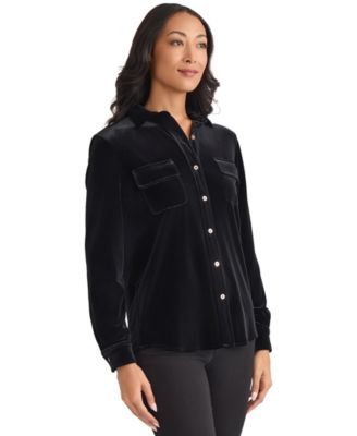 Women's Long Sleeve Velour Shirt