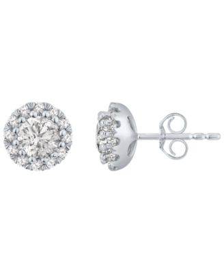 Macy's - Diamond Halo Stud Earrings (1 ct. t.w.) in 14K White Gold