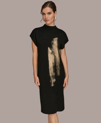 Donna Karan New York - Women's Sleeveless High Neck Sweater Dress