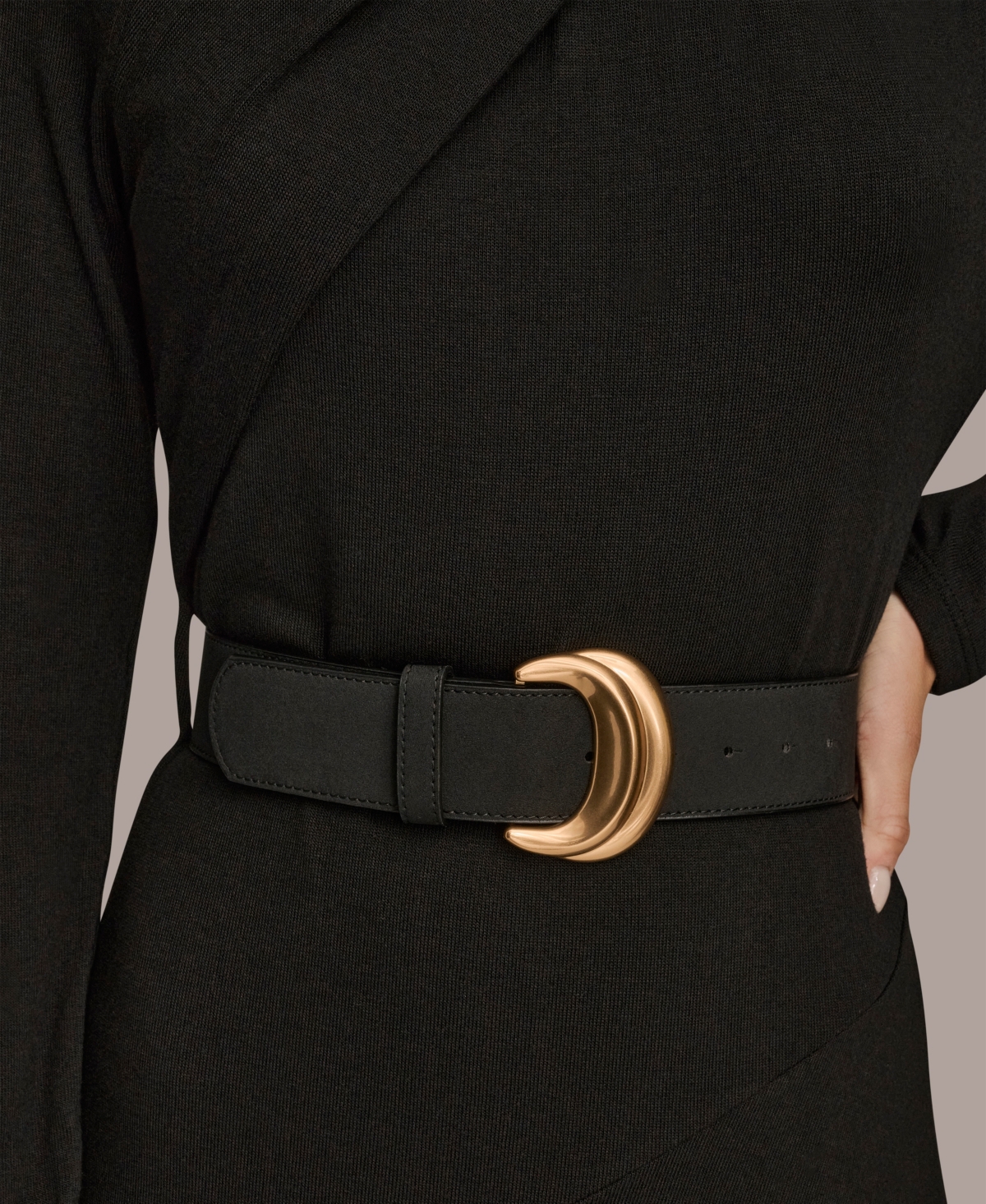 Donna Karan New York Women's Long Sleeves Angle Hem Dress