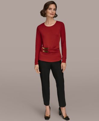 Women's Long Sleeve Double Bar Hardware Top