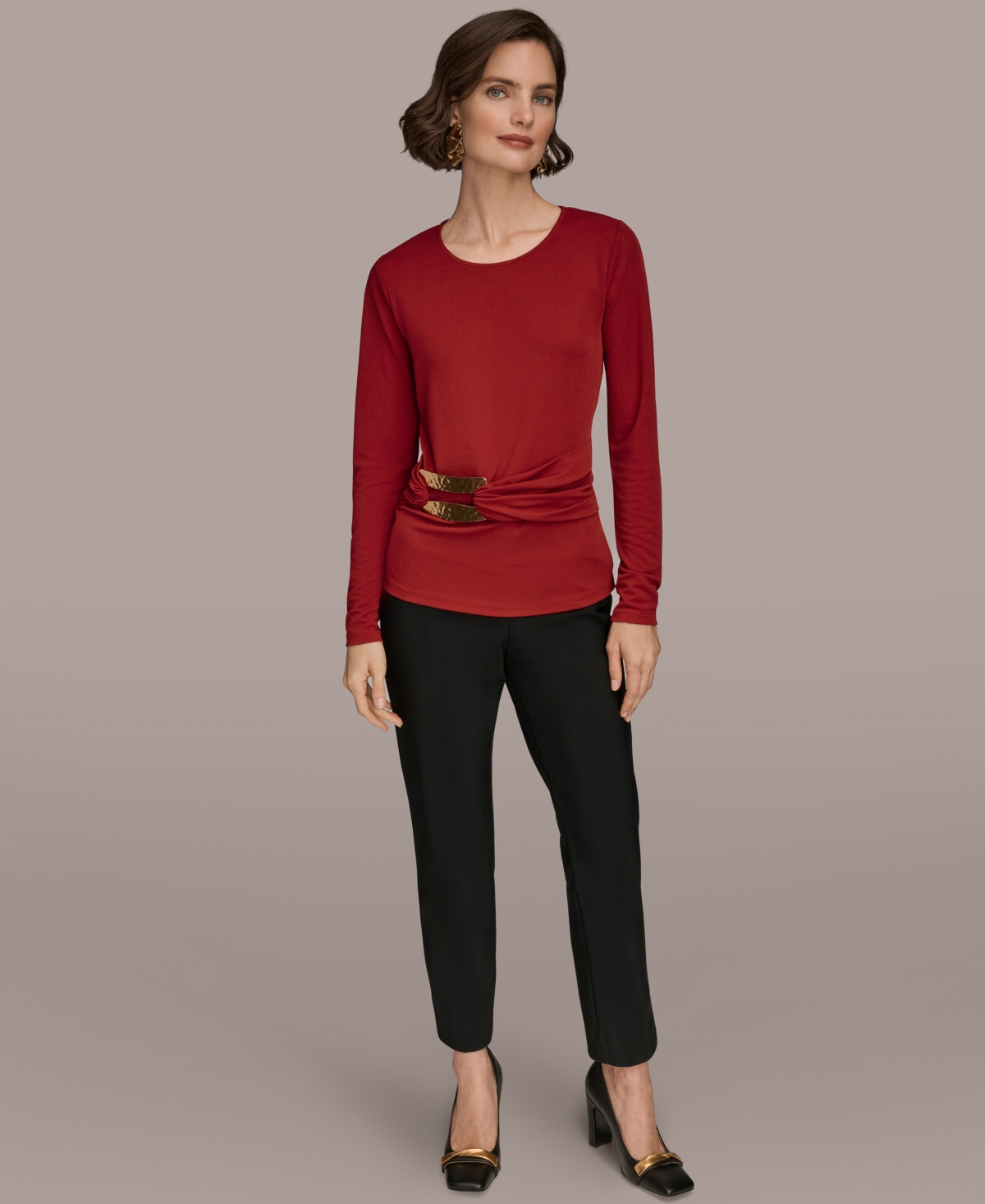 Donna Karan New York Bar Hardware Top In Red
