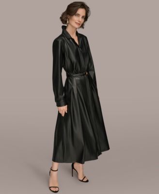 Women's Button Front Midi Dress